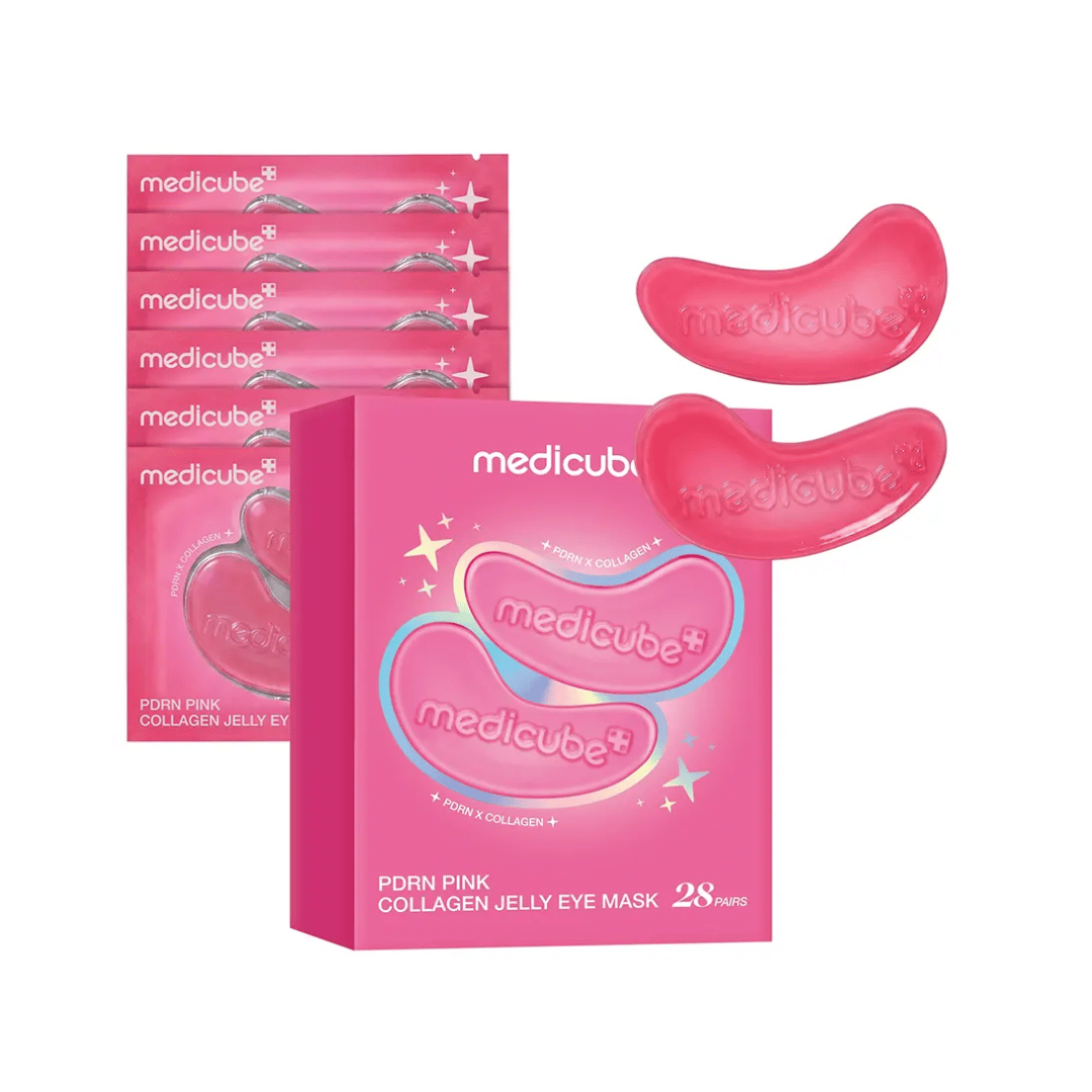 پچ زیر چشم کلاژن و PDRN مدی کیوب حجم 28 عدد | ماسک دور چشم کلاژن وpdrn  مدی کیوب | Medicube PDRN Pink Collagen Jelly Eye Mask