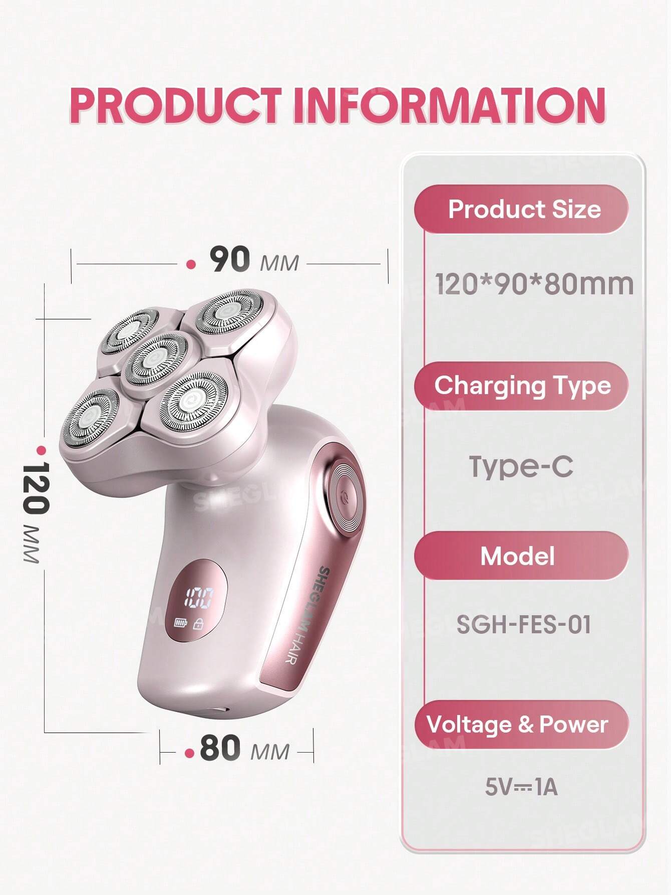 شیور 5 کاره بانوان شیگلم Sheglam مدل Smooth Moves 5D Flash Electric Shever